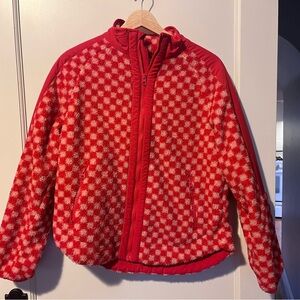 Marine Layer Red and White Textured Jacket